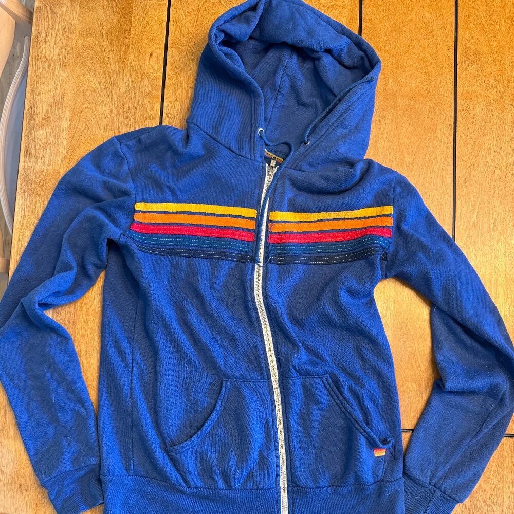Aviator Nation 5 Stripe zip hoodie
